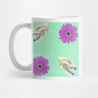 Hyena Skull Floral Mint Mug